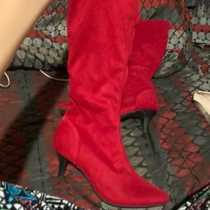 Red heel boots